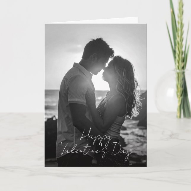 Cartes Pour Fêtes Annuelles Black & White Photo Valentine's Day Card (Devant)