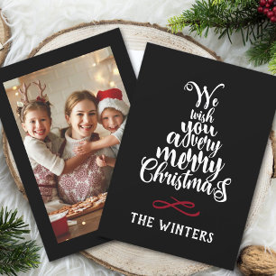 Cartes Pour Fêtes Annuelles Black White Red Christmas Tree Letting Photo
