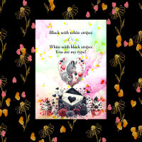 Black White Stripes Romantique Zebra Saint Valenti
