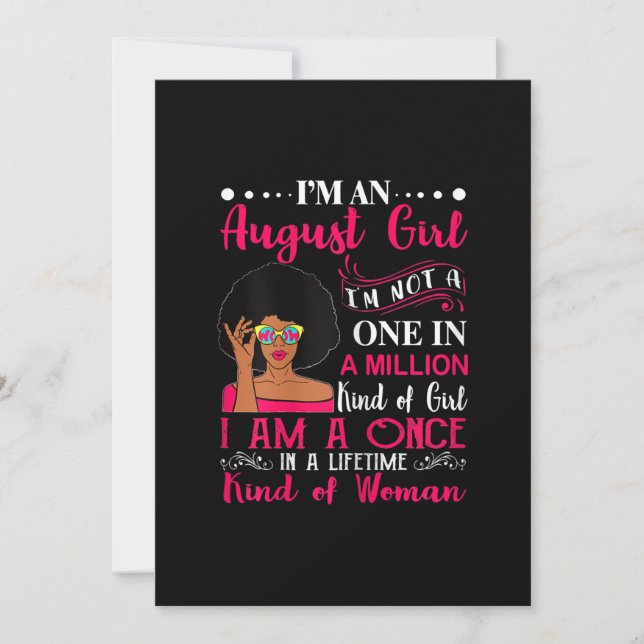 Cartes Pour Fêtes Annuelles Black Women August Birthday (Devant)