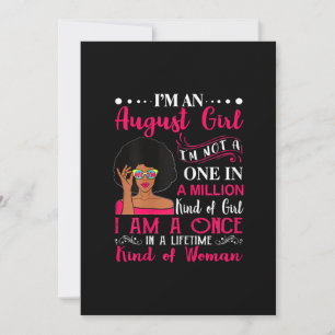 Cartes Pour Fêtes Annuelles Black Women August Birthday