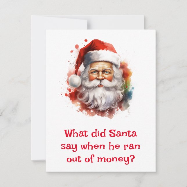 Cartes Pour Fêtes Annuelles Blagues de Père Noël Je suis ‘sans nickel’ (Devant)