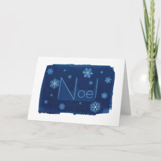 Cartes Pour Fêtes Annuelles Blanc de Cyanotype de flocon de neige de Noël