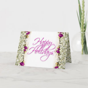 Cartes Pour Fêtes Annuelles Blanc élégant de message de salutation de Noël