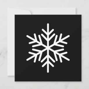 Cartes Pour Fêtes Annuelles Blanc Festif Flocon de Neige Nordique sur Fond Noi