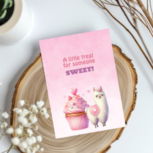 Cartes Pour Fêtes Annuelles Blanc Llama Big Pink Cupcake Valentine Sweet