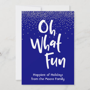 Cartes Pour Fêtes Annuelles Blanc oh quel amusement avec des confettis de