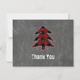 Cartes Pour Fêtes Annuelles Blanc Rouge Buffalo Plaid Christmas Merci Notes