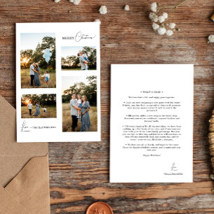 Cartes Pour Fêtes Annuelles Blanc Simple moderne Noël Quatre photos Collage