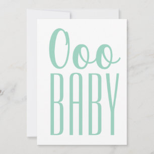 Cartes Pour Fêtes Annuelles Blanc Vert Ooo BÉBÉ : Bébé garçon ou douche Saluta