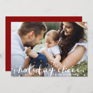 Cartes Pour Fêtes Annuelles Blanche neige Noël Cheval rustique Script photo