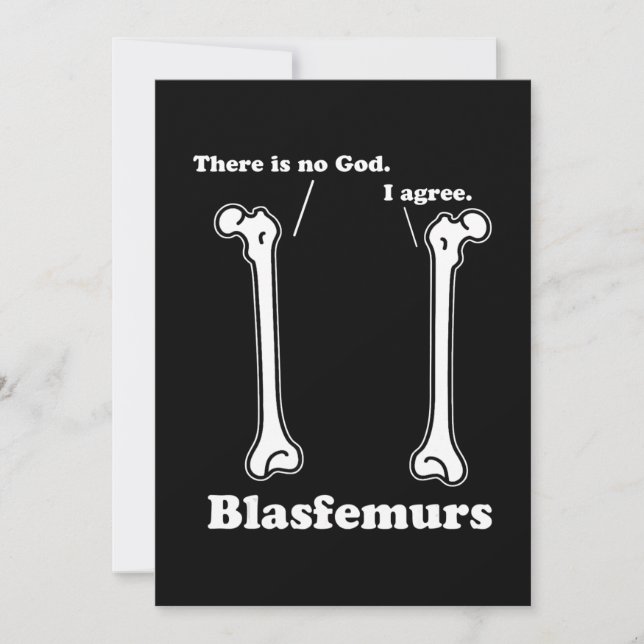 Cartes Pour Fêtes Annuelles blasfemurs grammaire pun, drôle de biologie (Devant)