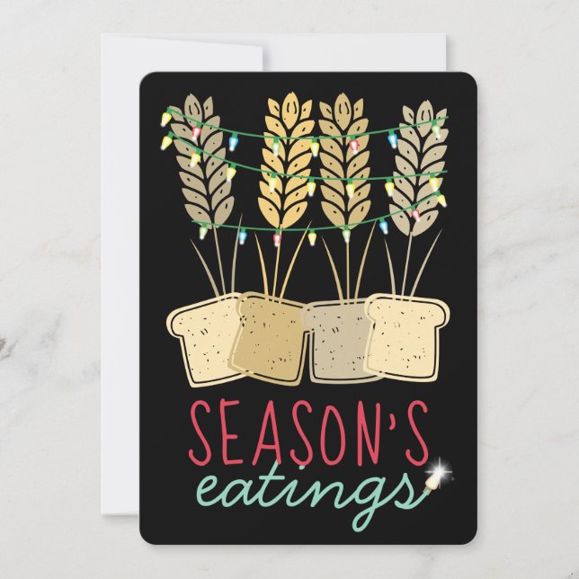 Cartes Pour Fêtes Annuelles Blé Noël lumières pain vacances boulangerie (Devant)