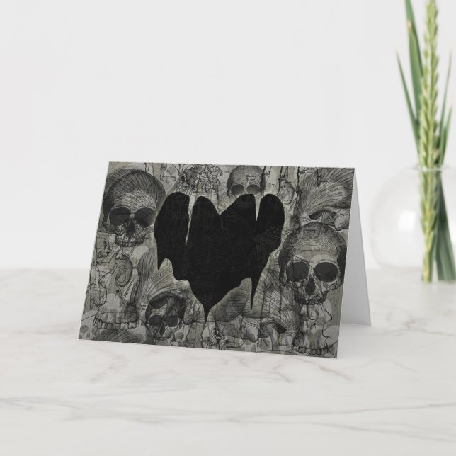 Cartes Pour Fêtes Annuelles Bleak Heart Gothique Valentine (Devant)