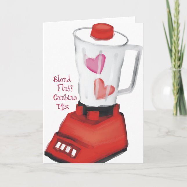 Cartes Pour Fêtes Annuelles Blender smoothie d'amour coeur Valentines Jour (Devant)