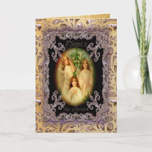 Cartes Pour Fêtes Annuelles Blessé saison Victorian (Devant)