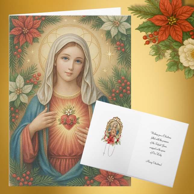 Cartes Pour Fêtes Annuelles Blessed Mother Mary Catholic Christmas Religious (Créateur téléchargé)