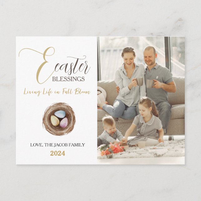 Cartes Pour Fêtes Annuelles Blessures de Pâques modernes et élégantes Script P (Devant)