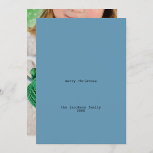 Cartes Pour Fêtes Annuelles Bleu avant-gardiste minimaliste Joyeux Noël Photo