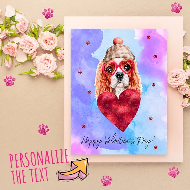 Cartes Pour Fêtes Annuelles Bleu Cavalier Espagnol Saint Valentin Chien cadeau (Créateur téléchargé)