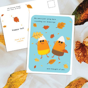 Cartes Pour Fêtes Annuelles Bleu ciel Duo de maïs sucré mixte Action de gr