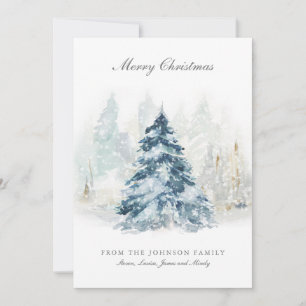 Cartes Pour Fêtes Annuelles Bleu clair Pastel Noël neige d'hiver