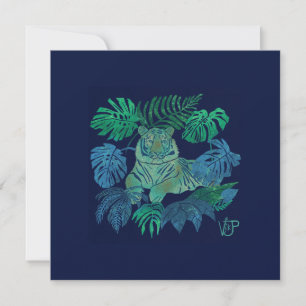 Cartes Pour Fêtes Annuelles Bleu de la jungle