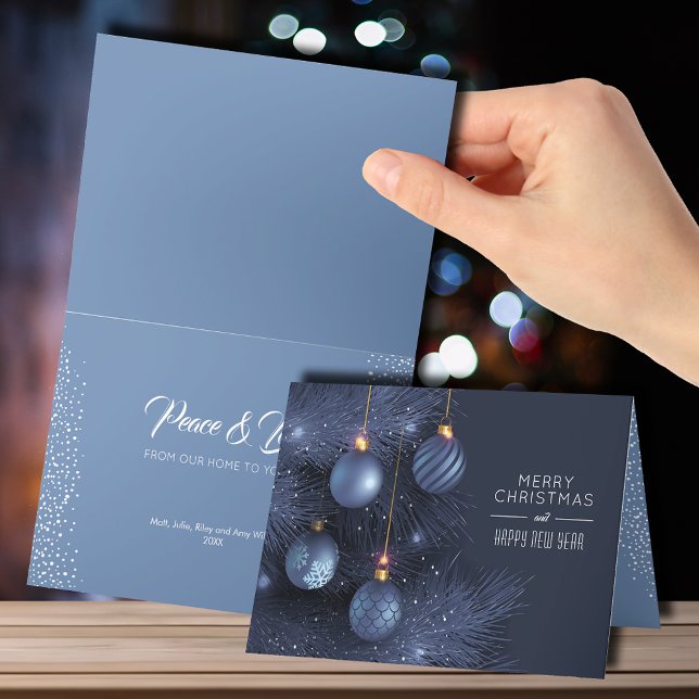 Cartes Pour Fêtes Annuelles Bleu de Noël Petits objets pliés (Créateur téléchargé)