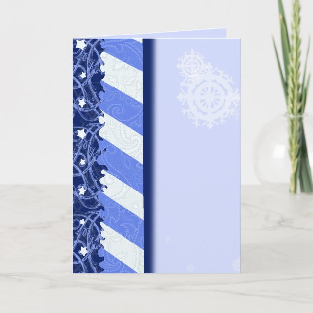 Cartes Pour Fêtes Annuelles Bleu d'hiver (Devant)