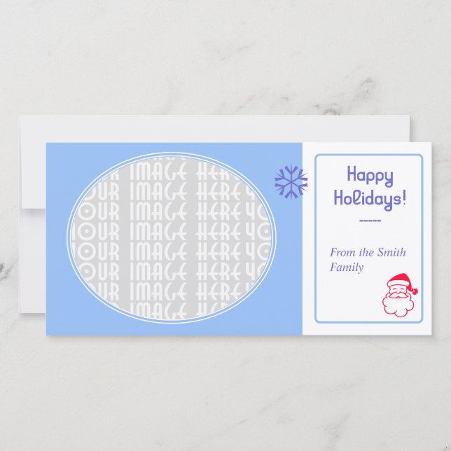 Cartes Pour Fêtes Annuelles Bleu doux (Devant)