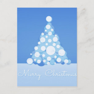 Cartes Pour Fêtes Annuelles Bleu Elegant Neige Balls Arbre Joyeux Noël
