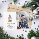 Cartes Pour Fêtes Annuelles Bleu et blanc Ginger jocar avec photo Holiday<br><div class="desc">Découvrez la magie de la saison avec cette carte de Noël unique en couleur aquarelle peinte à la main. Doté d'un pot de gingembre bleu et blanc de style chinoiserie et d'une végétation hivernale, cette carte est parfaite pour ajouter une touche d'élégance à vos salutations de vacances. Customisez votre carte...</div>