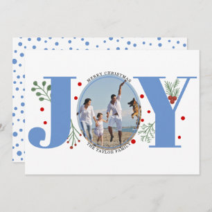 Cartes Pour Fêtes Annuelles bleu Joie avec baies photo de Noël