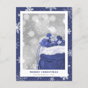 Cartes Pour Fêtes Annuelles Bleu Joyeux Noël Snowflake