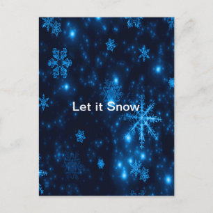Cartes Pour Fêtes Annuelles Bleu profond et des flocons de neige brillants lai