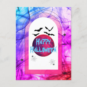 Cartes Pour Fêtes Annuelles Bleu rose Moderne Unique Éffrayant Joyeux Hallowee