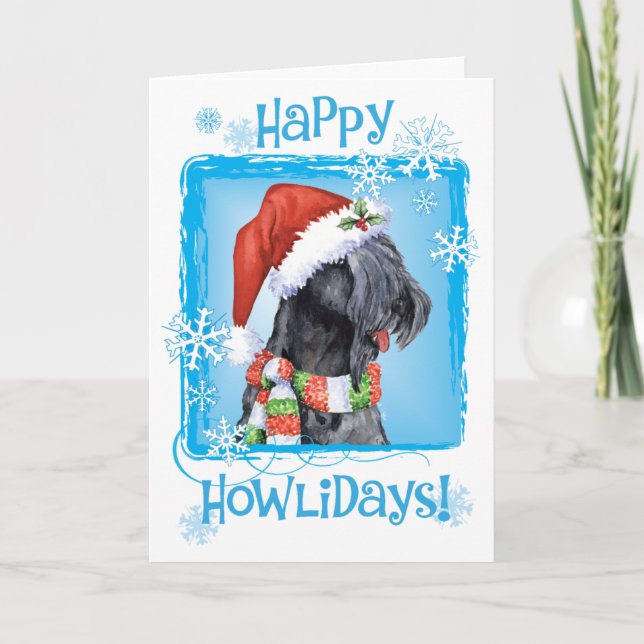 Cartes Pour Fêtes Annuelles Bleu Terrier heureux de Howliday Kerry (Devant)
