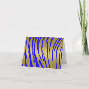 Cartes Pour Fêtes Annuelles Bleu Tigre Or