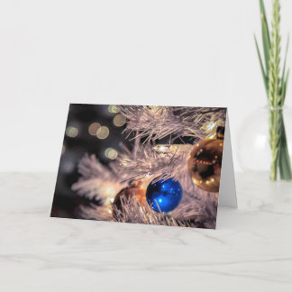 Cartes Pour Fêtes Annuelles Bleu vintage de boule d'ornement de vacances