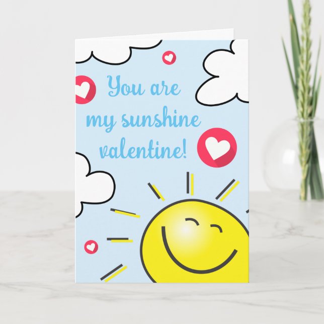 Cartes Pour Fêtes Annuelles Bleu Vous Êtes Mon Soleil Joyeux Jour des Valentin (Devant)