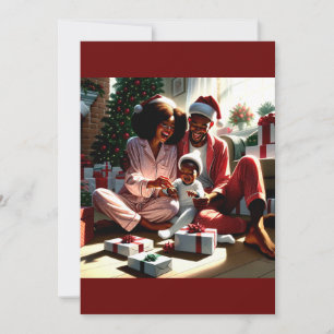 Cartes Pour Fêtes Annuelles Bliss du matin de Noël en famille