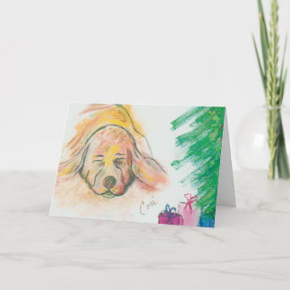 Cartes Pour Fêtes Annuelles Blissant rêve vacances Basset Hound Chien Noël