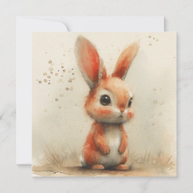 Cartes Pour Fêtes Annuelles Blissful Bunnies : Expressions Joueuses 🐇 🐰 Digi (Devant)