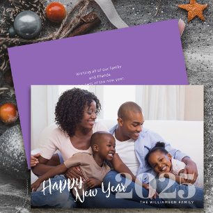 Cartes Pour Fêtes Annuelles Blissful Happy New Year Script Photo et message