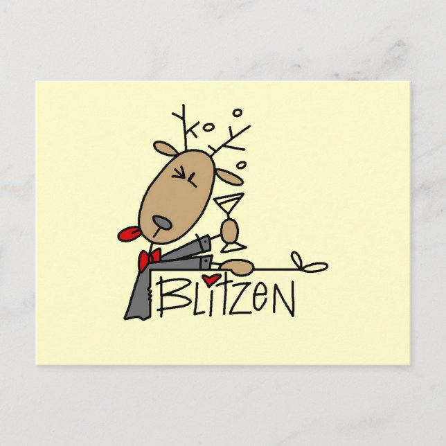 Cartes Pour Fêtes Annuelles Blitzen Reindeer T-shirts et cadeaux de Noël (Devant)