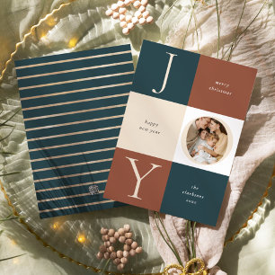 Cartes Pour Fêtes Annuelles Blocage de couleurs JOIE Neutre photo de vacances