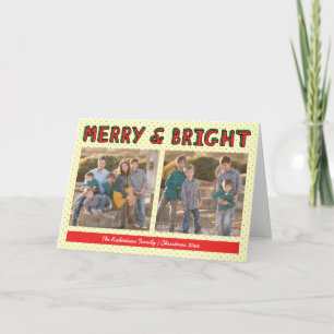 Cartes Pour Fêtes Annuelles Blocs verts rouges Joyeux et lumineux photo de vac
