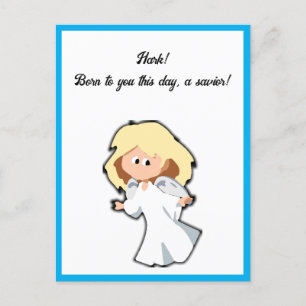 Cartes Pour Fêtes Annuelles Blonde Baby Angel, Cartoon de Noël pour les fêtes