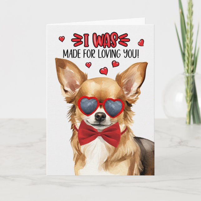 Cartes Pour Fêtes Annuelles Blonde Chihuahua fait pour vous aimer Valentine (Devant)