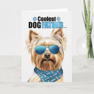 Cartes Pour Fêtes Annuelles Blonde Yorkie Chien Coolest Papa Fête des pères